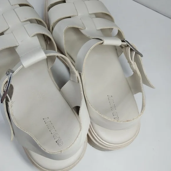 Old Navy Women's Size 8 M Chunky Y2K 90s Style Sandals Bone White Shoes - Picture 10 of 12